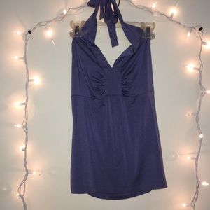 ‼️Indigo open back halter top
